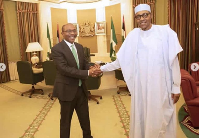 Buhari hosts Emefiele, congratulates him on re-appointment