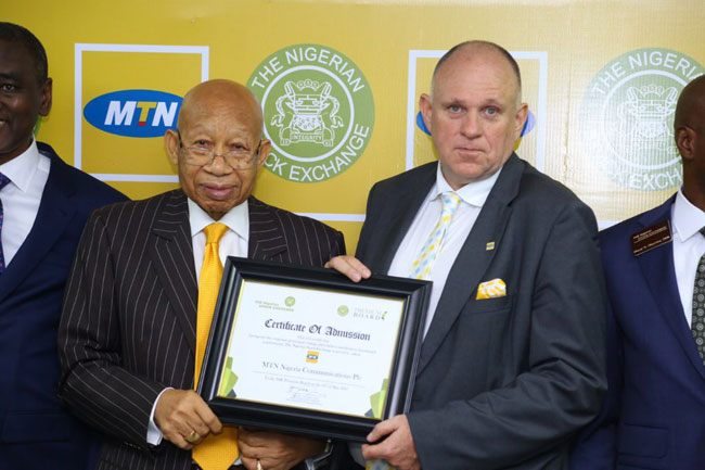 MTN lists shares on Nigerian Stock Exchange