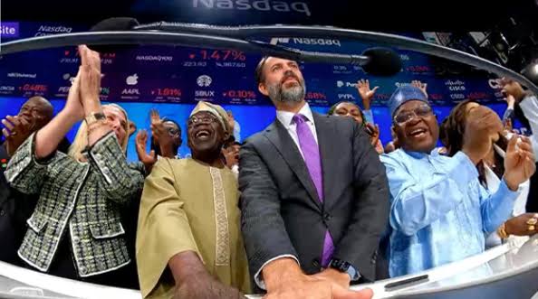 Tinubu Rings Closing Bell at NASDAQ, Says Nigeria Open for Investment